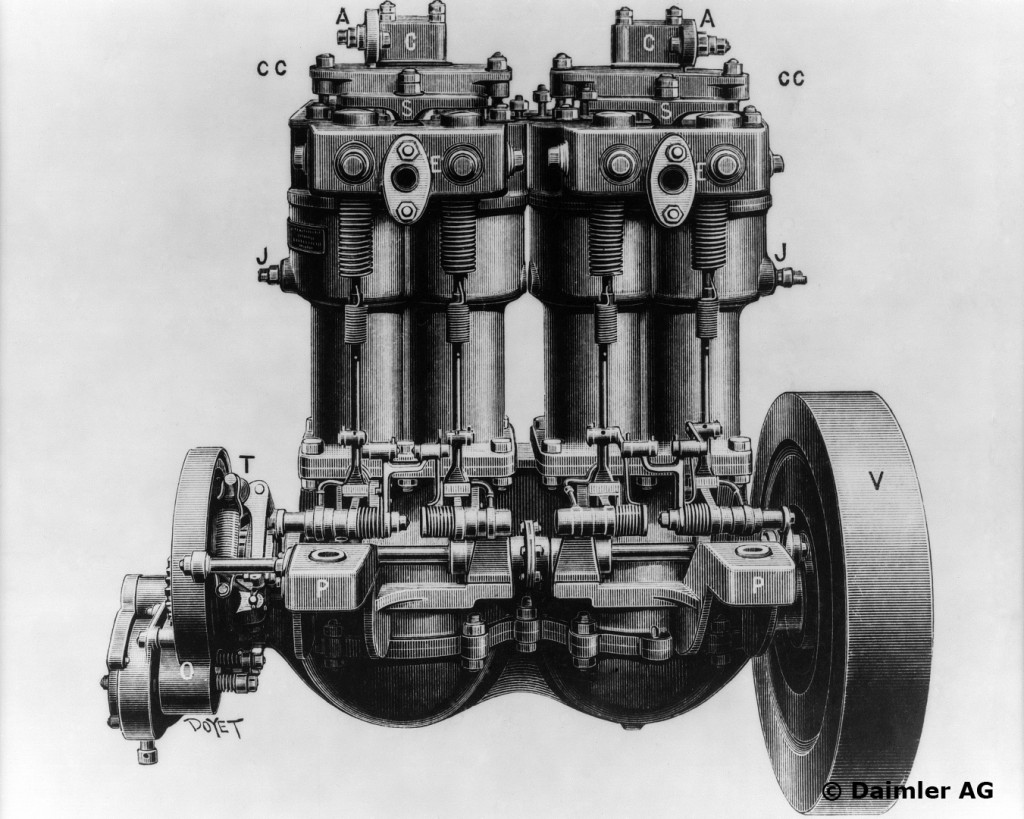 Daimler Phoenix-Motor, 2/3/4/5/6/7,5/8 PS, Bauzeit: 1895 bis 1902.