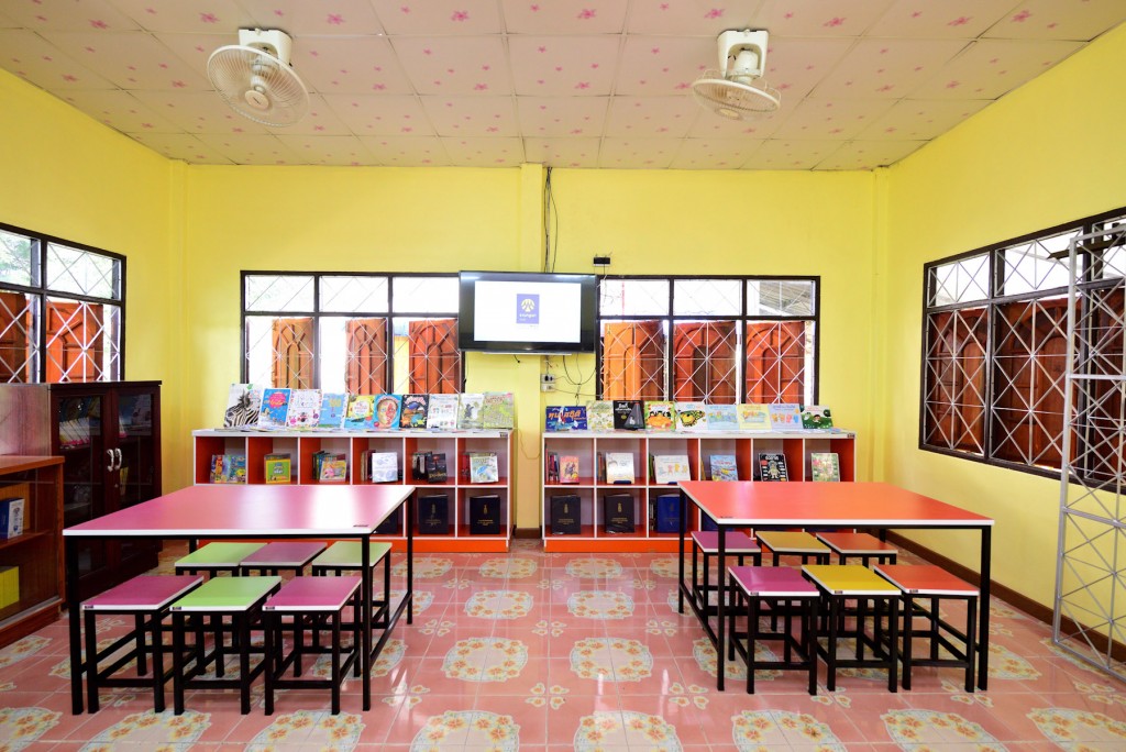 ห้องสมุด กรุงศรี ออโต้ แห่งที่ 1 โรงเรียนบ้านเสลา หลังการซ่อมและเสริม