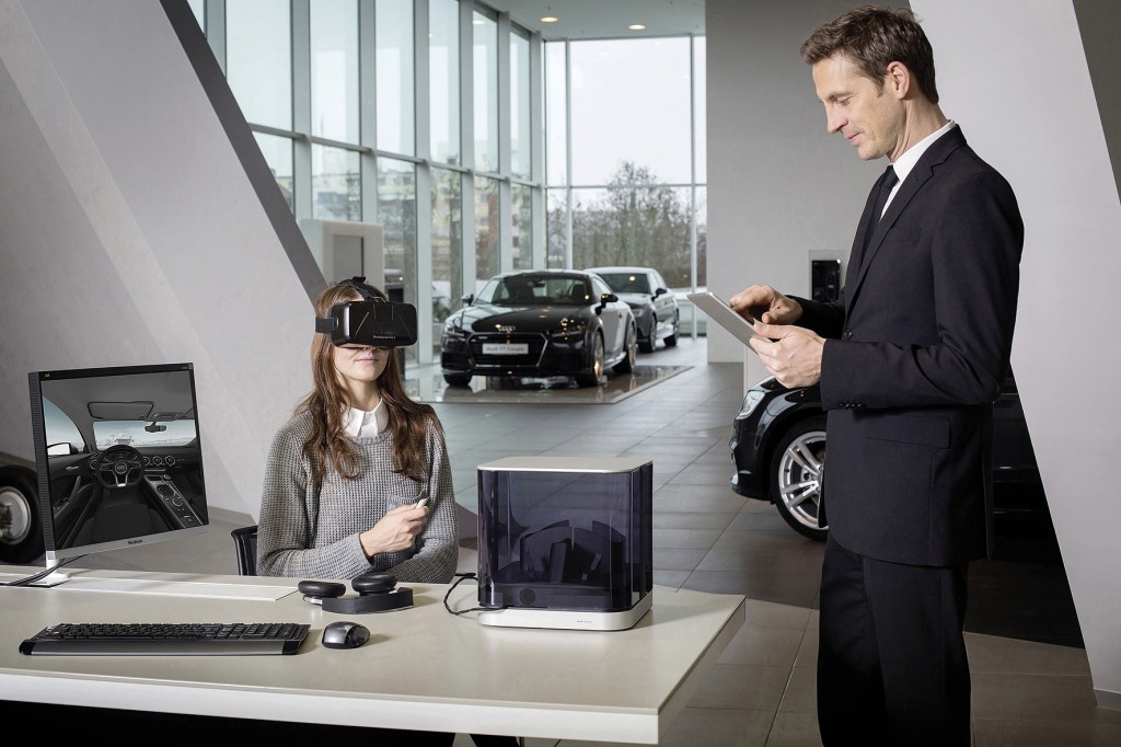The Audi VR experience gives customers the opportunity to configure their preferred car at the dealership through virtual reality headsets and experience it in a unprecedentedly realistic way. The headset showcases the entire model portfolio of the four rings, including all possible equipment combinations. Audi has become the first automotive manufacturer to develop a dedicated retail software solution for virtual reality headsets.