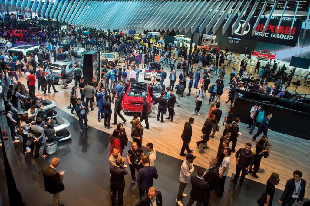 This general view shows the Mercedes car stand during the Beijing Auto Show in Beijing on April 25, 2018. - Industry behemoths like Volkswagen, Daimler, Toyota, Nissan, Ford and others will display more than 1,000 models and dozens of concept cars at the Beijing auto show. (Photo by Nicolas ASFOURI / AFP)        (Photo credit should read NICOLAS ASFOURI/AFP via Getty Images)