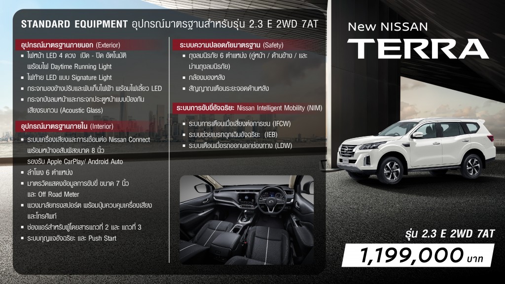 New NISSAN TERRA Grade Walk 2.3E 2WD