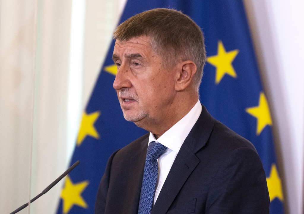 Czech Prime minister Andrej Babis speaks during a press conference with Austrian Chancellor Sebastian Kurz (not pictured) and Slovak Prime Minister Igor Matovic (not pictured) during Slavkov-3 summit at the Austrian chancellery in Vienna, Austria on September 09, 2020. (Photo by JOE KLAMAR / AFP)