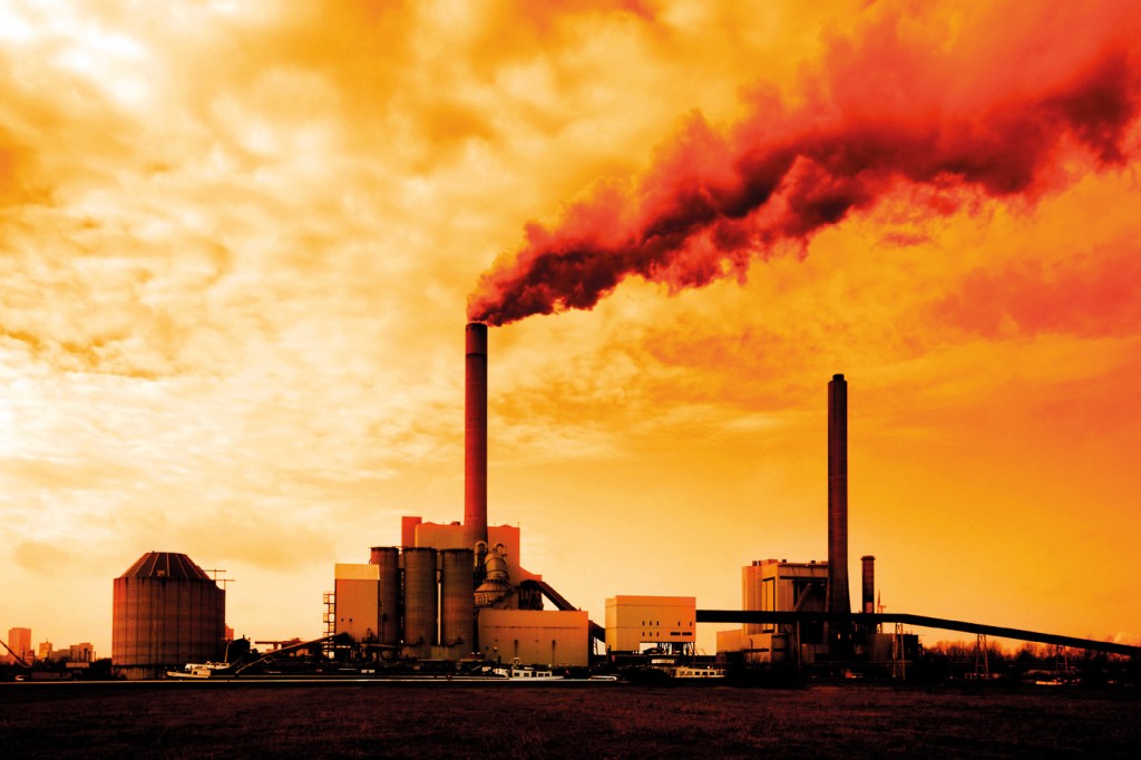 power plant, photo taken with an ultra wide angle lens